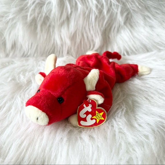 vintage 1995 Ty Beanie Babies Snort the Bull